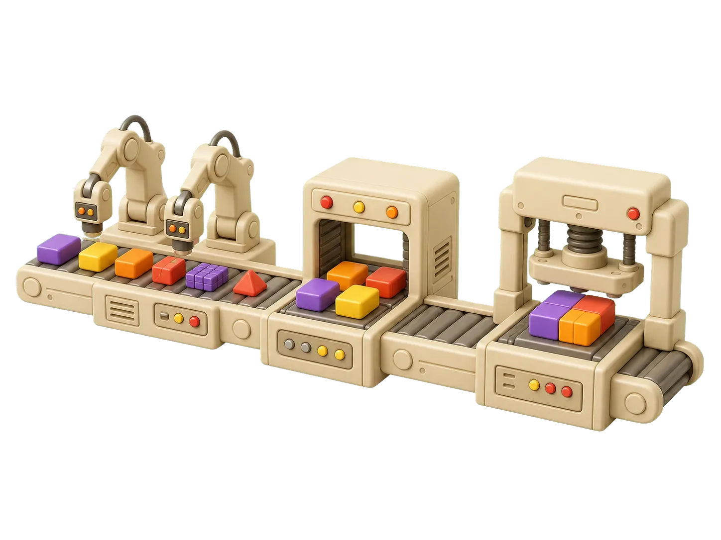 A retro engineering line inspecting, testing, and assembling software modules.