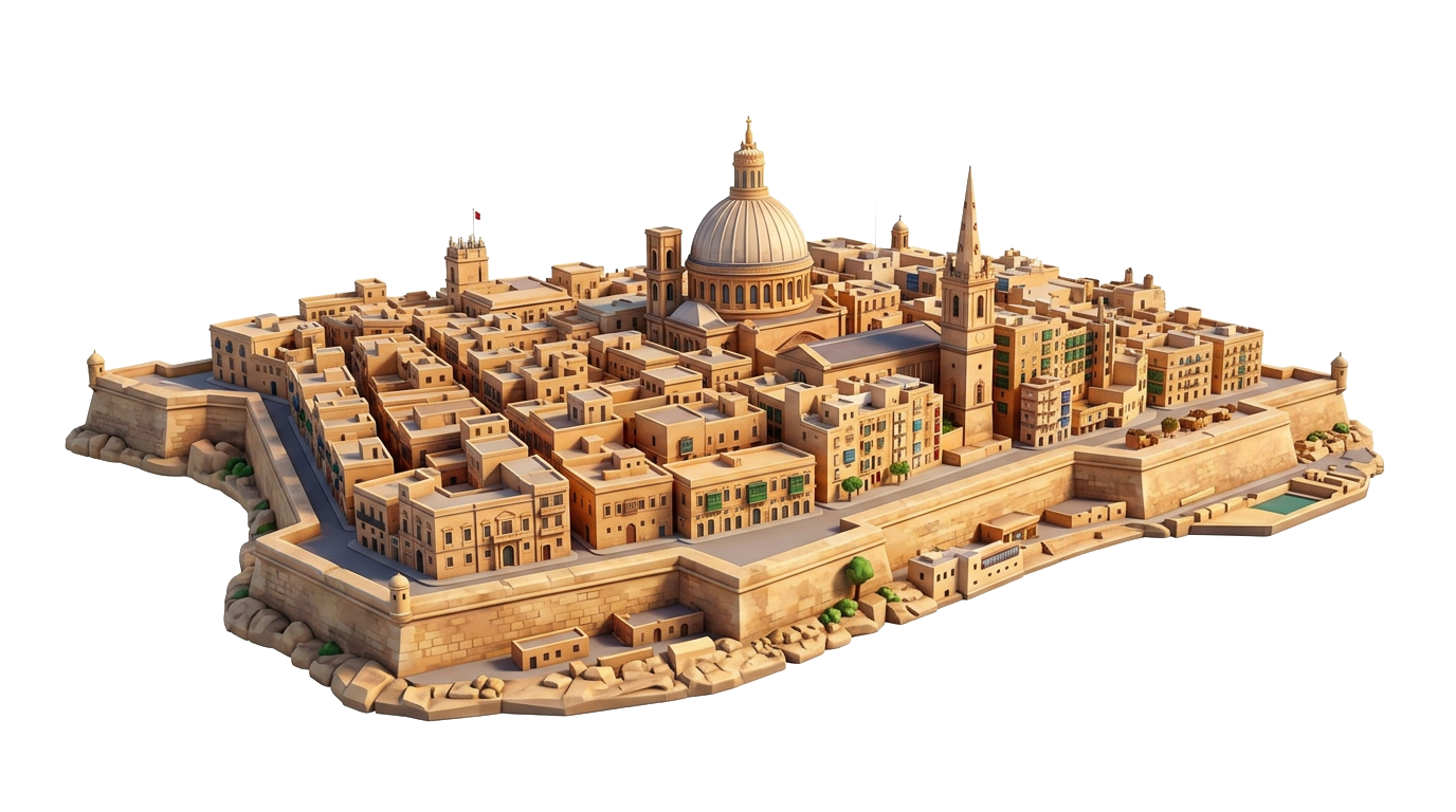 Illustration of Valletta, Malta